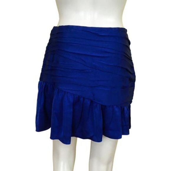 Ramy Brook Women MiniSkirt Cobal Color Ruffle Size 2 Chic Jovial - Picture 5 of 8